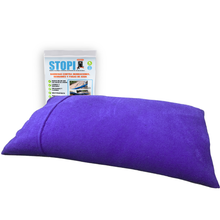 Cargar imagen en el visor de la galería, STOPI Diamante Plus Morado-visión frontal hidratado con su bolsa STOPI.MX