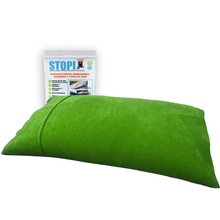 Cargar imagen en el visor de la galería, STOPI Diamante Plus Verde-visión frontal hidratado con su bolsa STOPI.MX