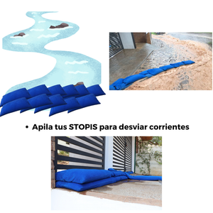 STOPI Diamante Plus-Demostración de como se apila y empalma STOPI redireccionando completamente el agua con ejemplos STOPI.MX